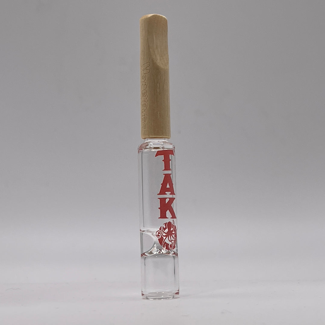 Tako Logo Wood Tipped Oneie Glass Pipe TG   