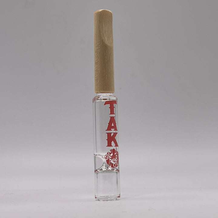 Tako Logo Wood Tipped Oneie Glass Pipe TG   