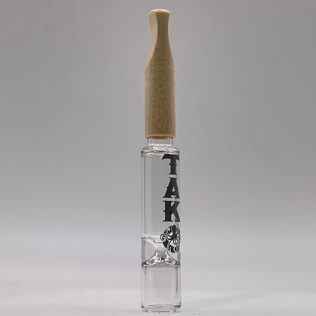 Tako Logo Wood Tipped Oneie Glass Pipe TG   