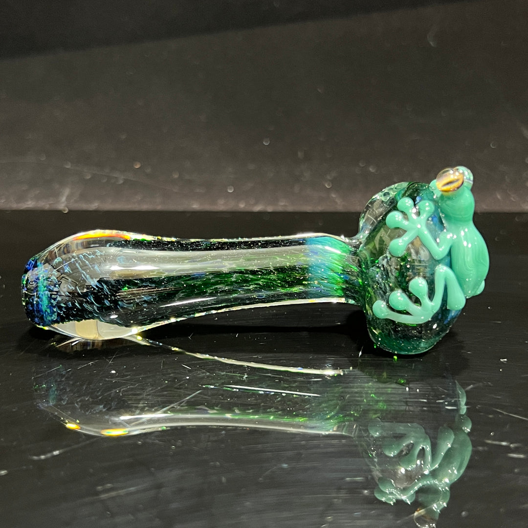 Exp Green Frog Spoon Glass Pipe Beezy Glass   