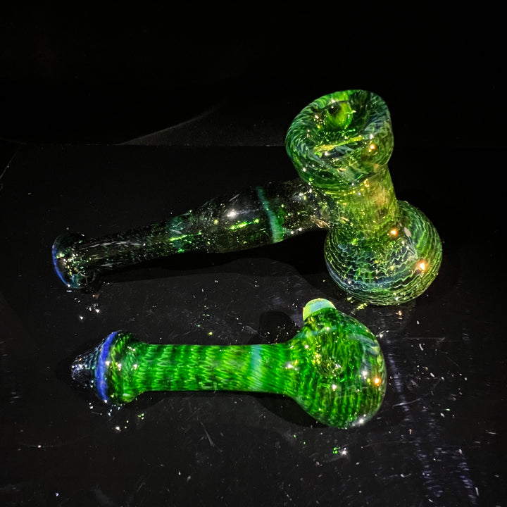 Forest Green Hammer Bubbler Combo Glass Pipe Cose Glass   