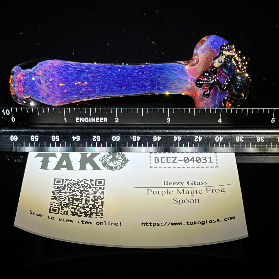 Purple Magic Frog Spoon Glass Pipe Beezy Glass   