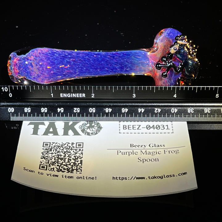 Purple Magic Frog Spoon Glass Pipe Beezy Glass   