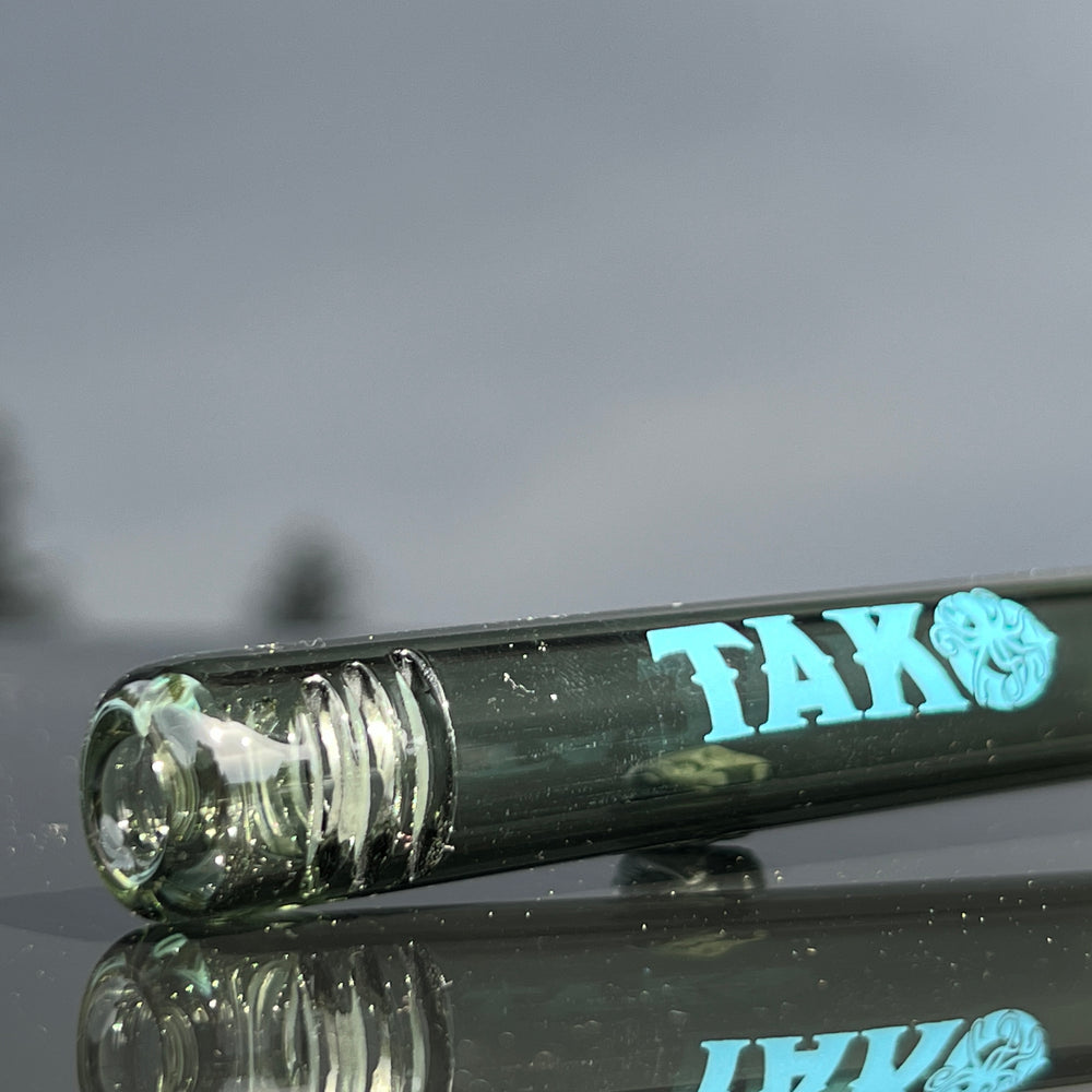 14mm Transparent Black Tako Logo Downstem Accessory Tako Glass