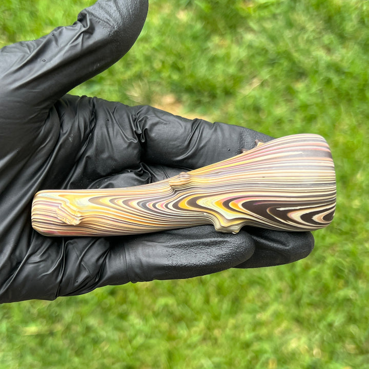 Wood Grain Chillum Glass Pipe Wazoo Glass   