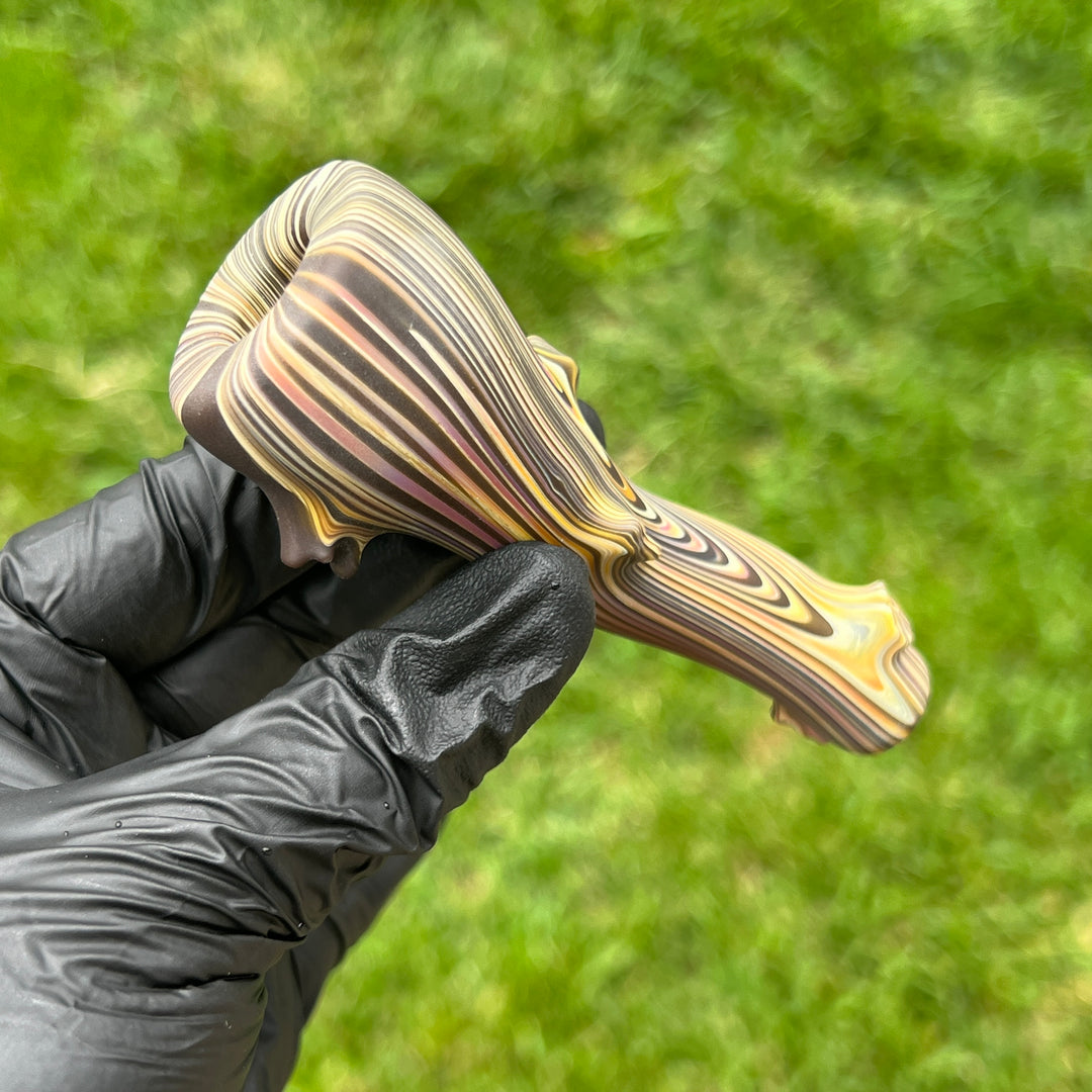 Wood Grain Chillum Glass Pipe Wazoo Glass   