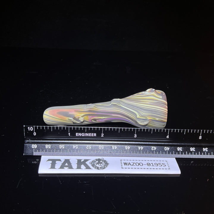 Wood Grain Chillum Glass Pipe Wazoo Glass   