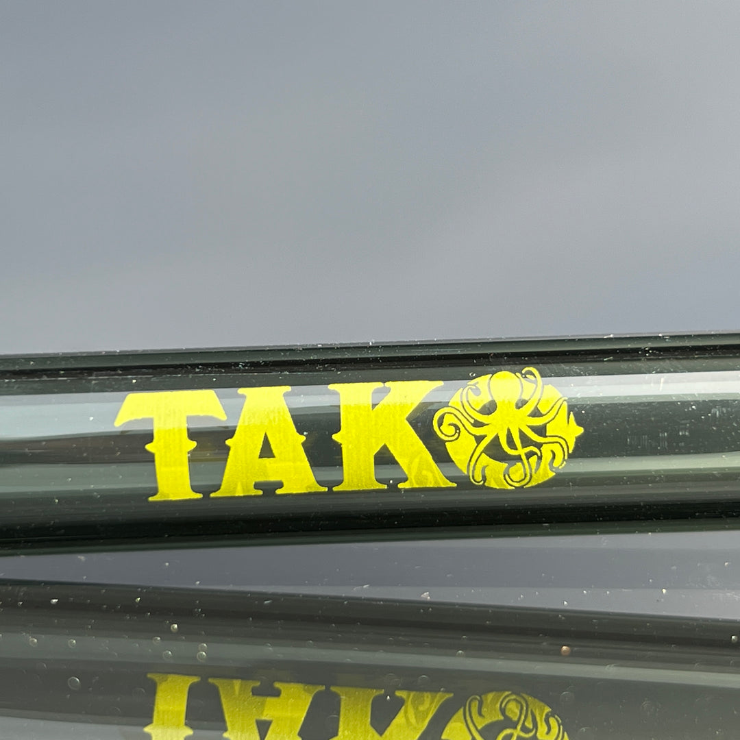 14mm Transparent Black Tako Logo Downstem Accessory Tako Glass Yellow 4.5"