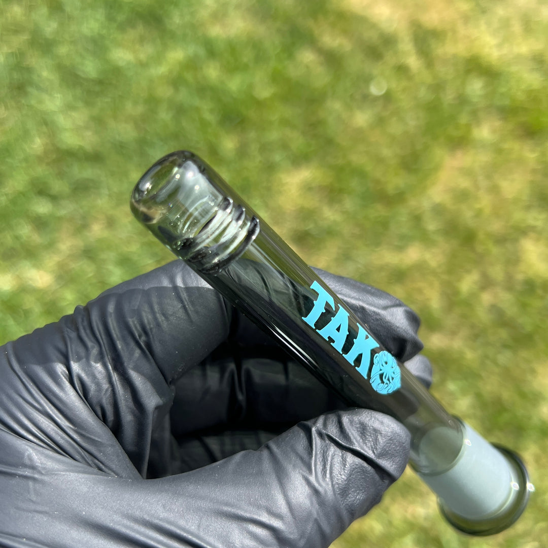 14mm Transparent Black Tako Logo Downstem Accessory Tako Glass