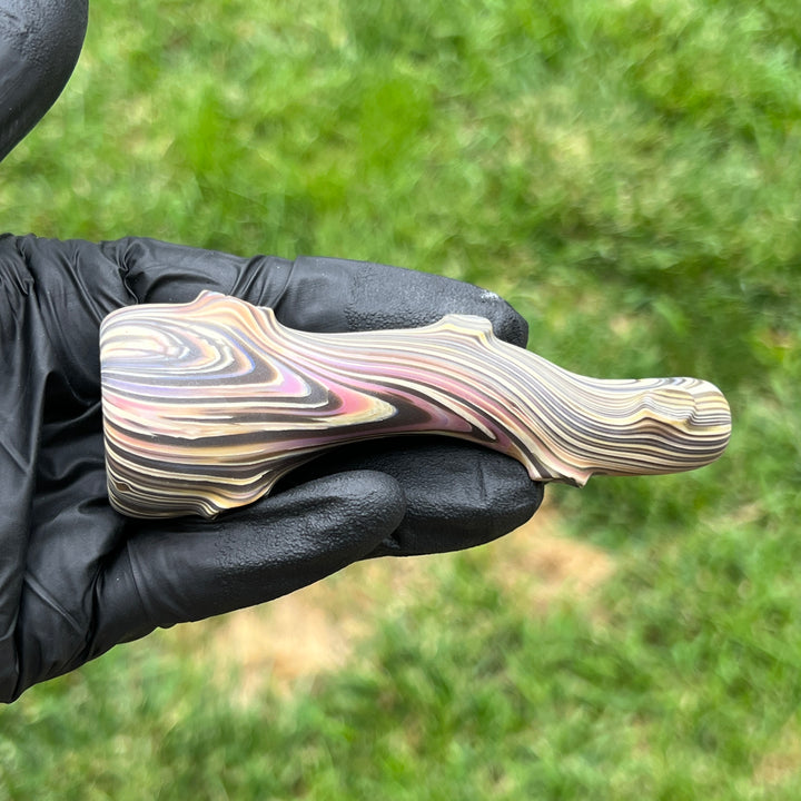 Wood Grain Chillum Glass Pipe Wazoo Glass   