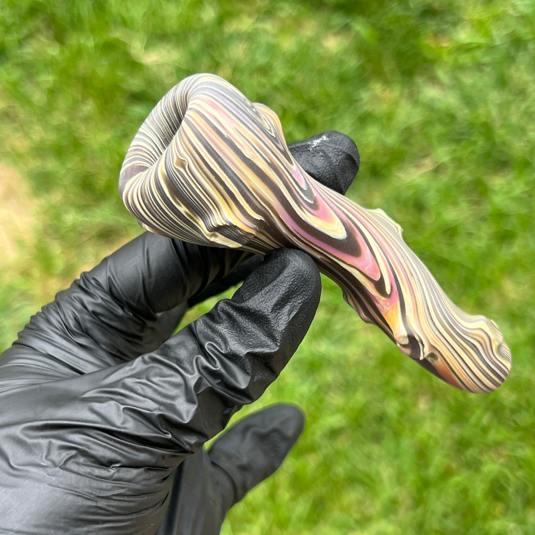 Wood Grain Chillum Glass Pipe Wazoo Glass   