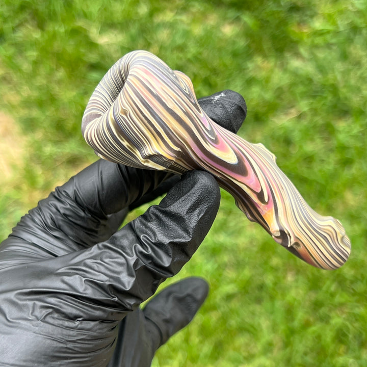 Wood Grain Chillum Glass Pipe Wazoo Glass   
