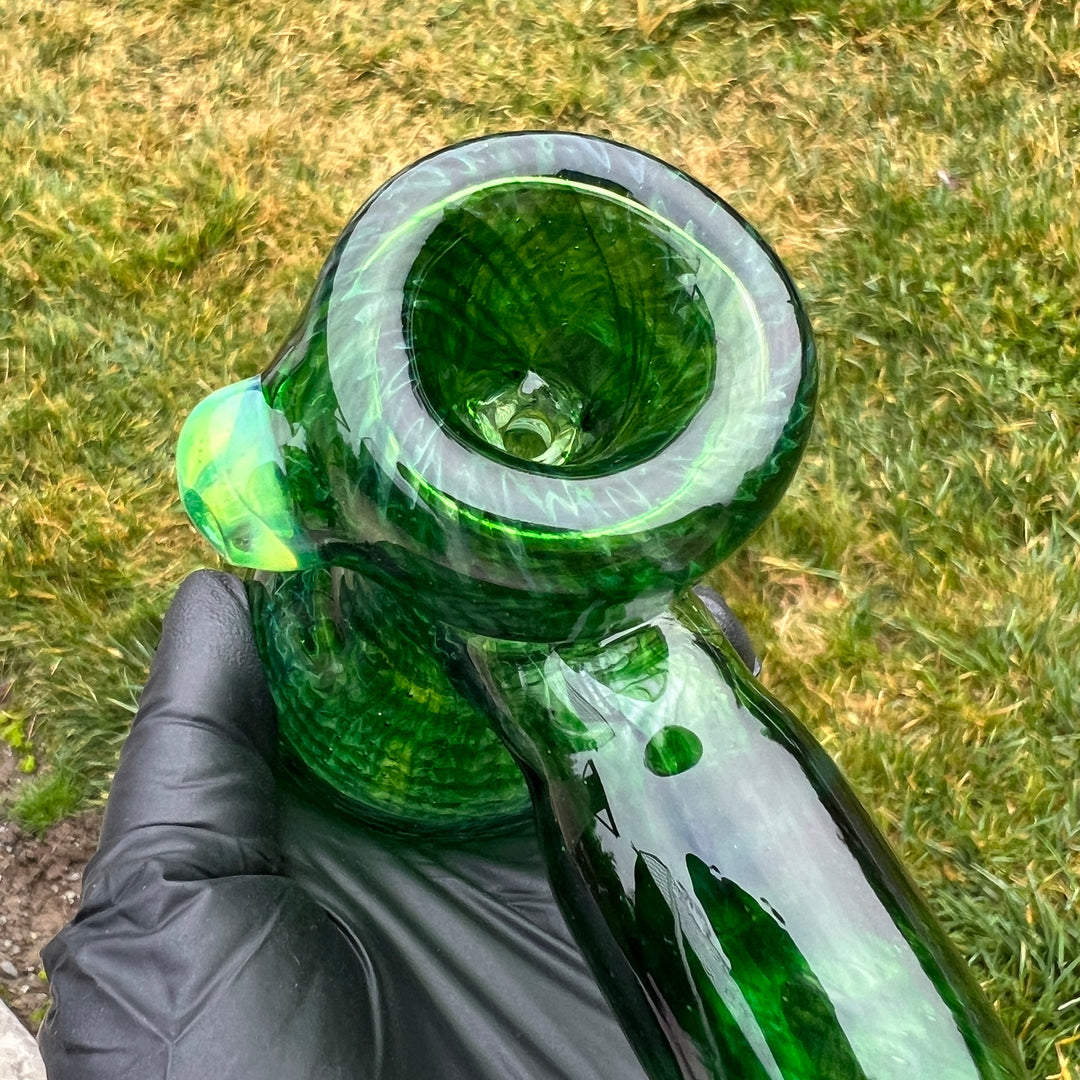 Forest Green Hammer Bubbler Combo Glass Pipe Cose Glass   