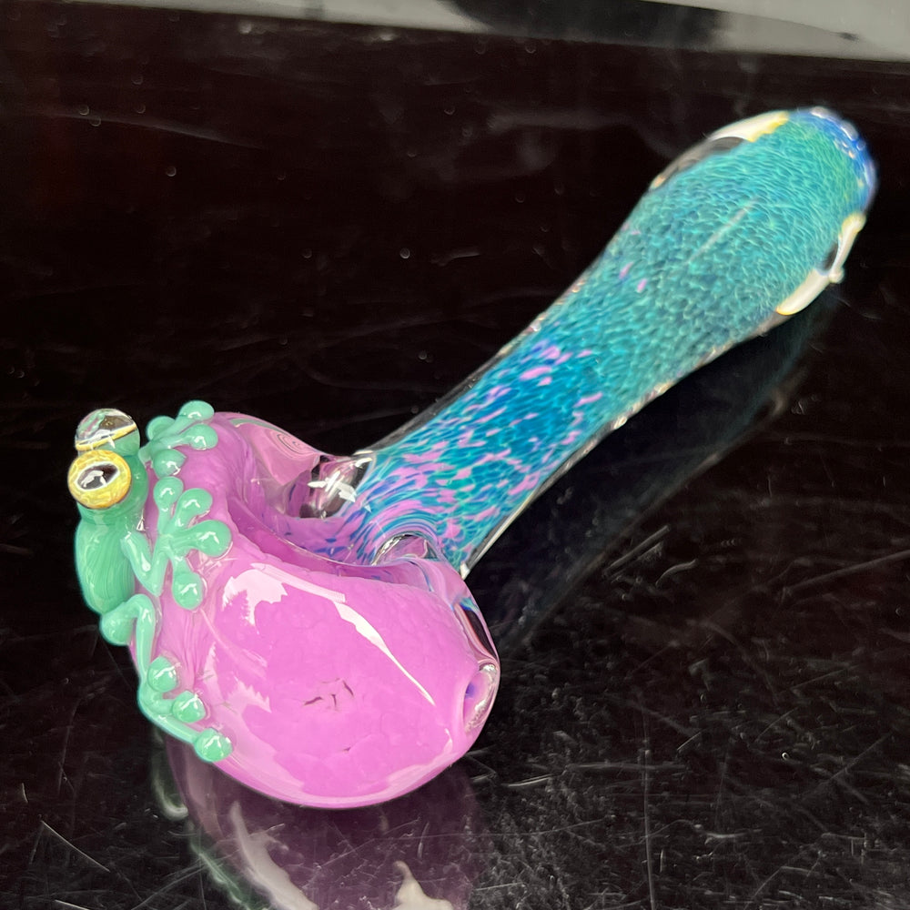 Purple Magic Frog Spoon Glass Pipe Beezy Glass   