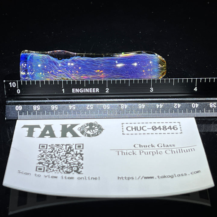 Thick Purple Chillum Glass Pipe Chuck Glass   