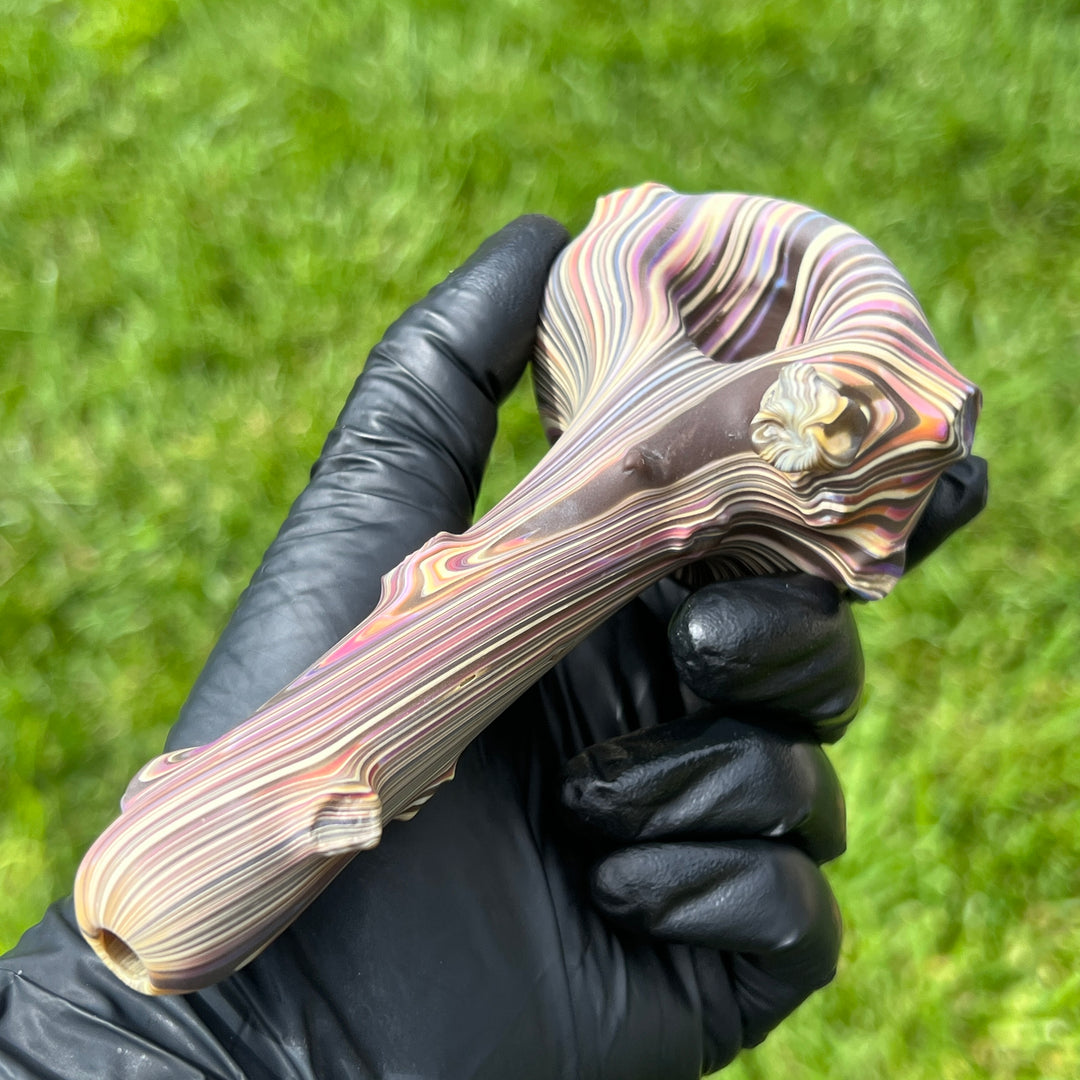 Wood Grain Branch Spoon Glass Pipe Wazoo Glass   