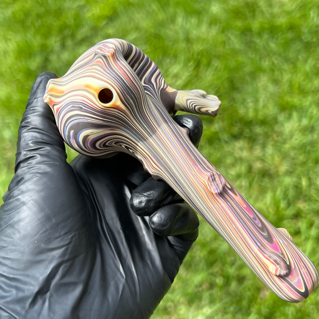 Wood Grain Branch Spoon Glass Pipe Wazoo Glass   