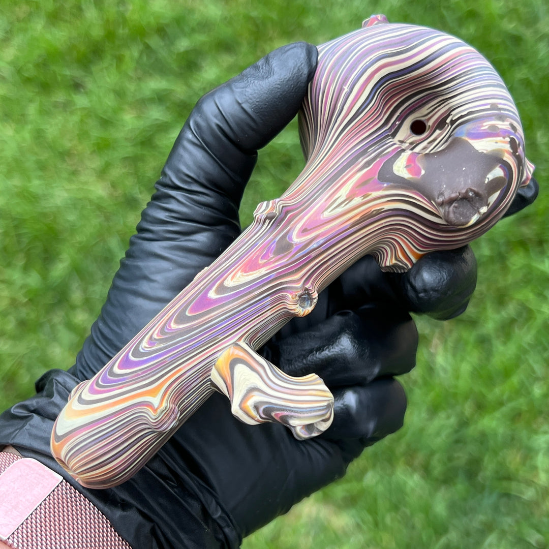 Wood Grain Branch Spoon Glass Pipe Wazoo Glass   