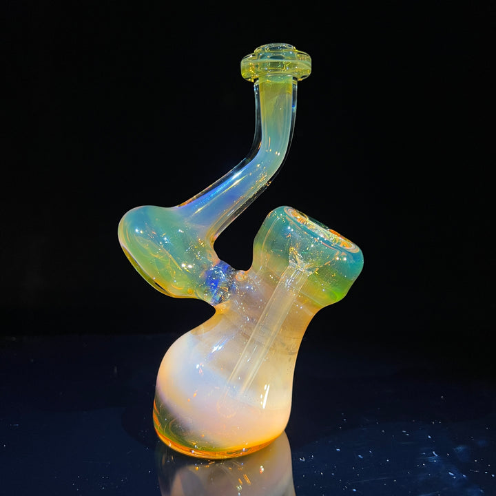 Gold Fume Bubbler with Green Carb Glass Pipe Cose Glass   