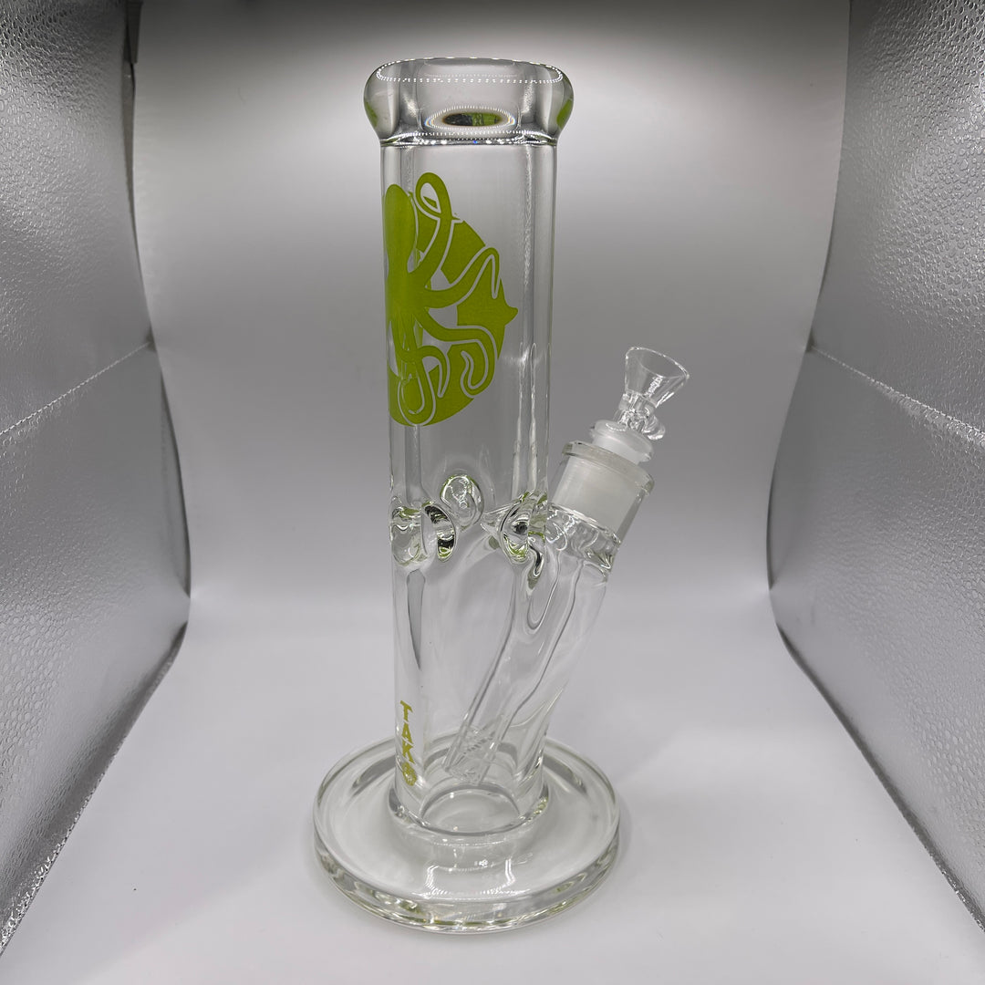 9 mm TAKO Label Straight Bong Green-10" Glass Pipe TG   