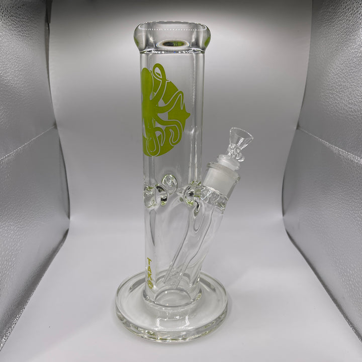 9 mm TAKO Label Straight Bong Green-10" Glass Pipe TG   