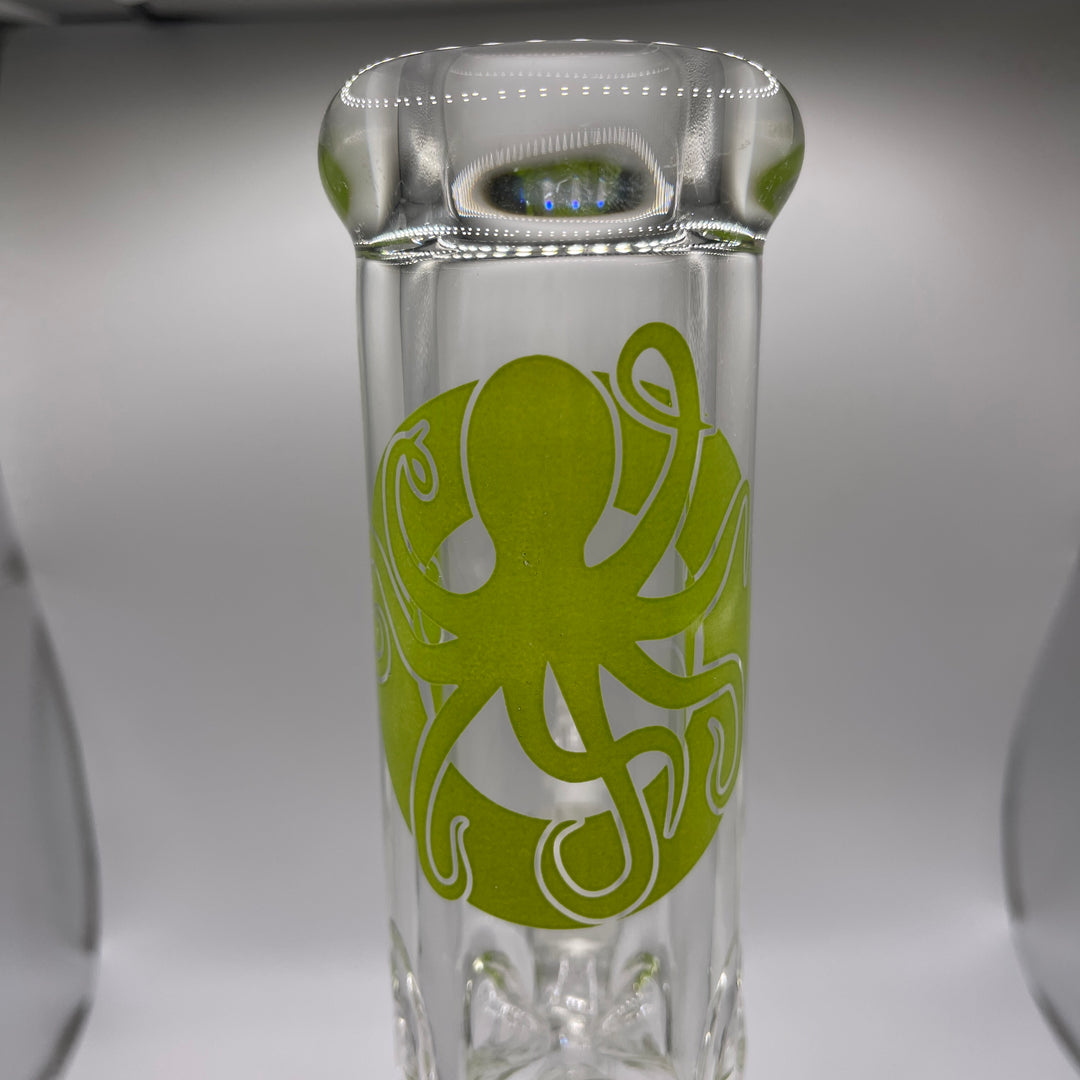 9 mm TAKO Label Straight Bong Green-10" Glass Pipe TG   