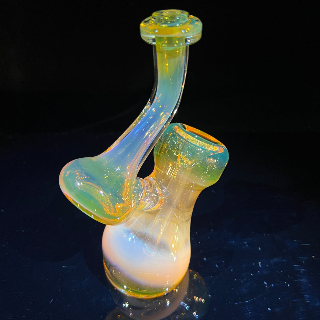 Gold Fume Bubbler with Green Carb Glass Pipe Cose Glass   