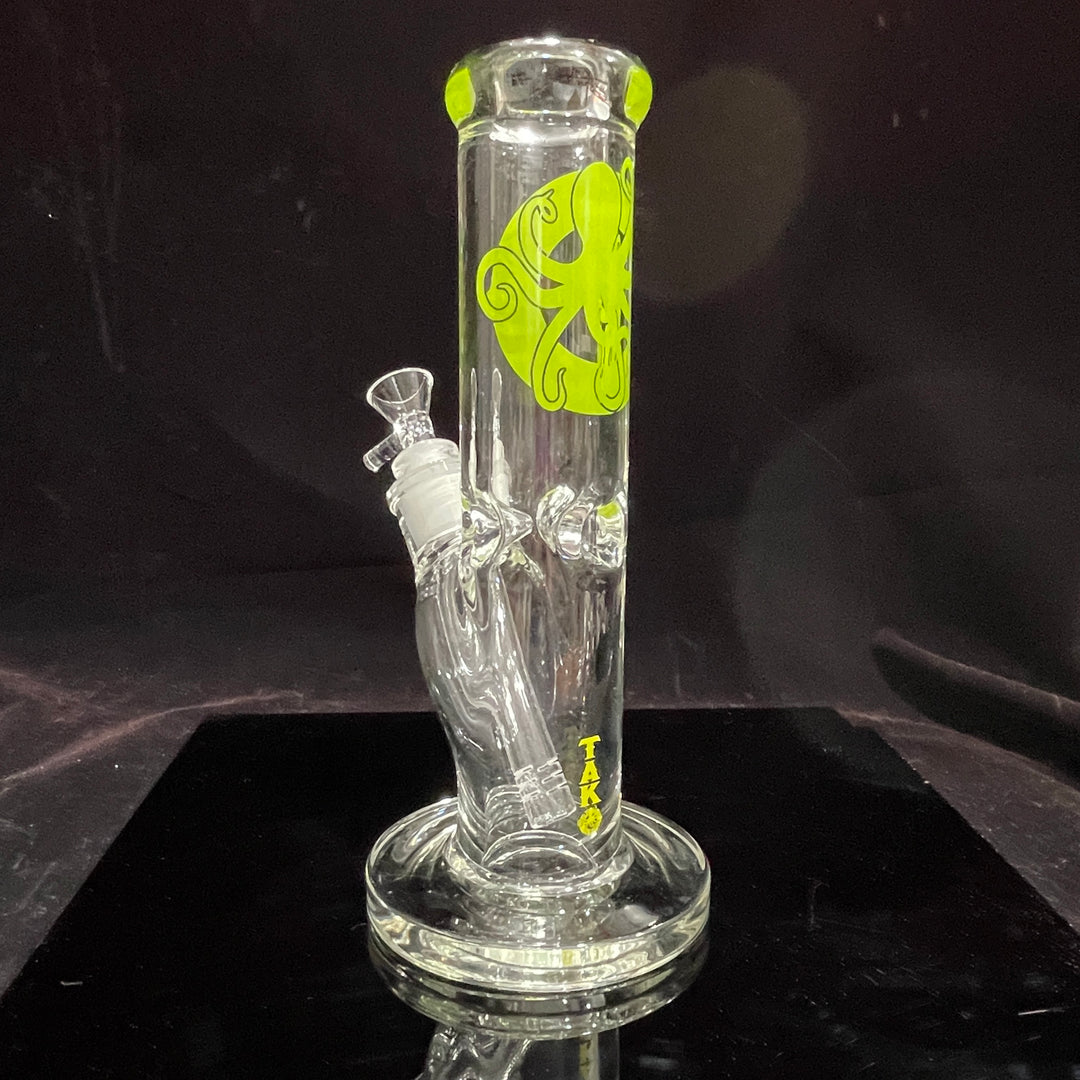 9 mm TAKO Label Straight Bong Green-10" Glass Pipe TG   