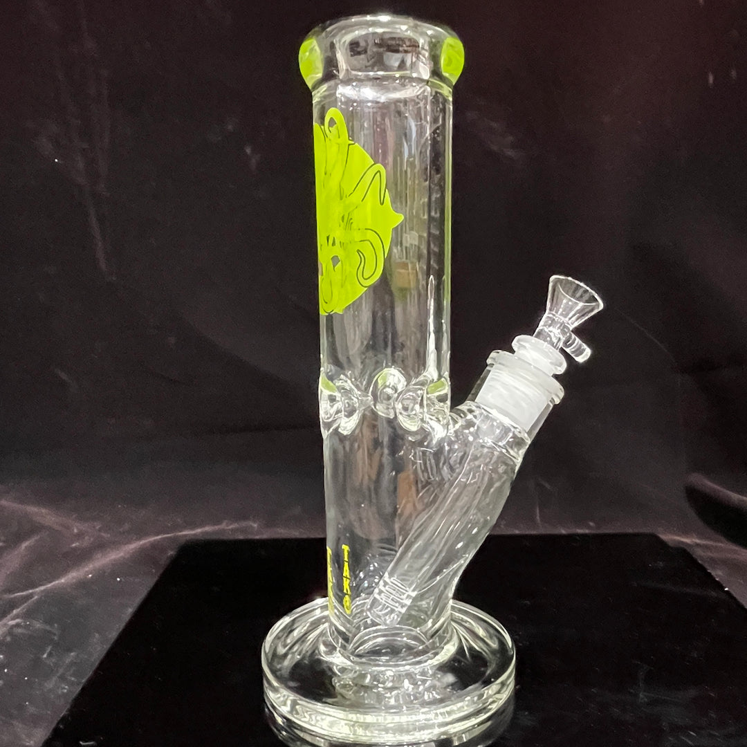 9 mm TAKO Label Straight Bong Green-10" Glass Pipe TG   