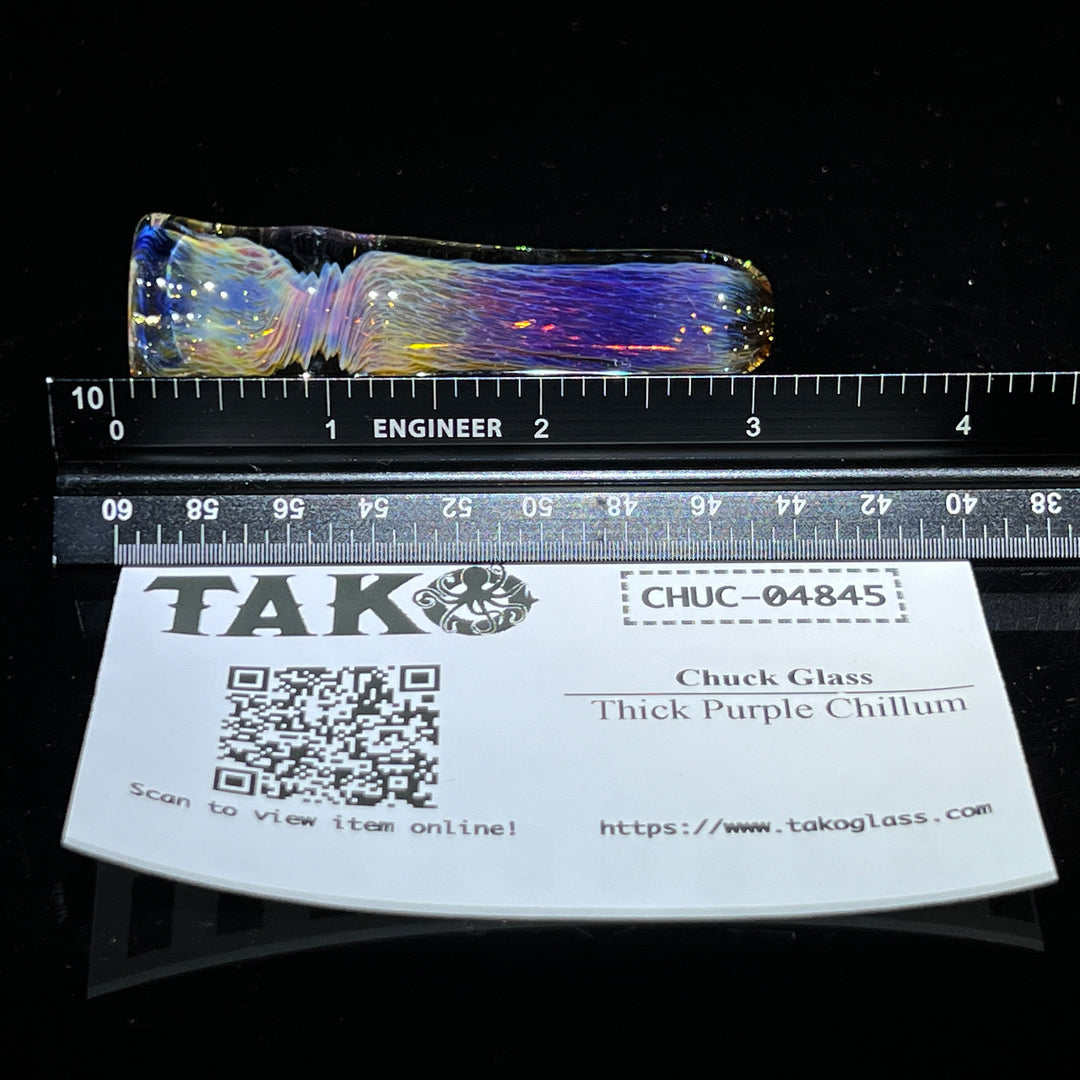 Thick Purple Chillum Glass Pipe Chuck Glass   