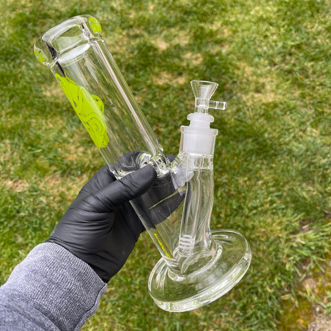 9 mm TAKO Label Straight Bong Green-10" Glass Pipe TG   