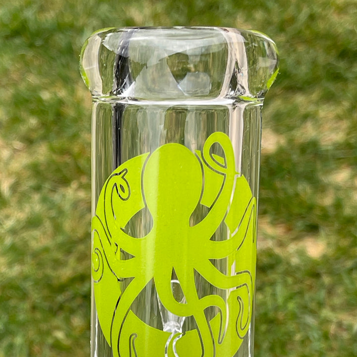 9 mm TAKO Label Straight Bong Green-10" Glass Pipe TG   