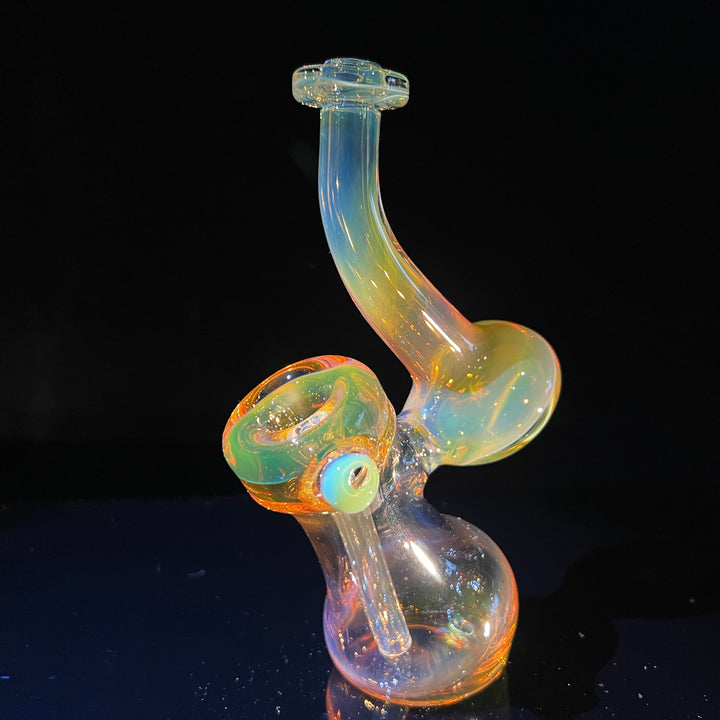 Gold Fume Bubbler with Yellow Carb Glass Pipe Cose Glass   