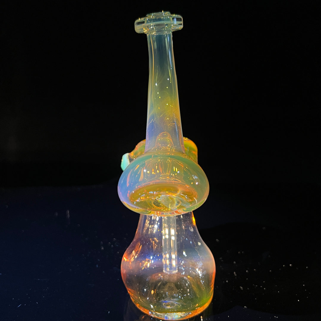 Gold Fume Bubbler with Yellow Carb Glass Pipe Cose Glass   