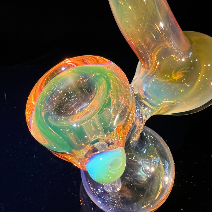 Gold Fume Bubbler with Yellow Carb Glass Pipe Cose Glass   