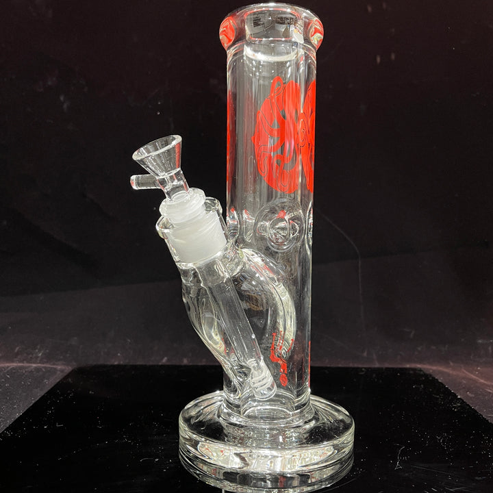 9 mm TAKO Label Straight Bong Red-10" Glass Pipe TG   