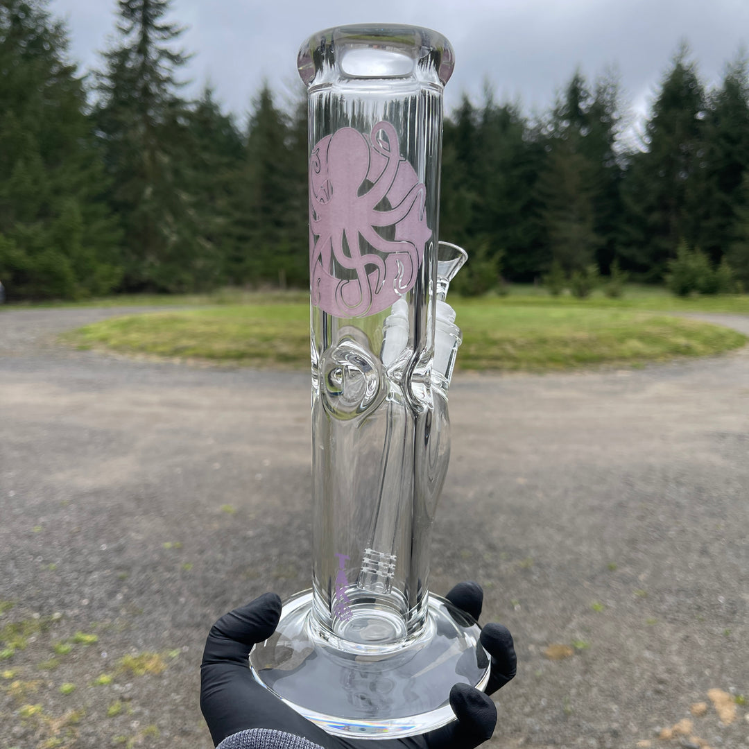 9 mm TAKO Label Straight Bong Purple-10" Glass Pipe TG   