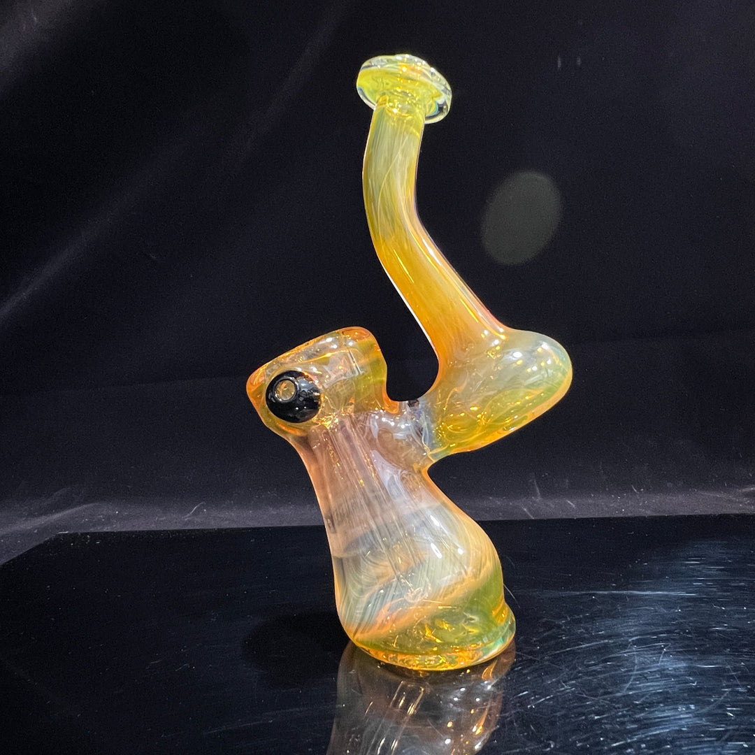 Gold Fume Bubbler with Black Carb Glass Pipe Cose Glass   