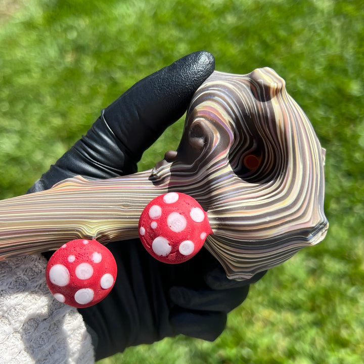 Woodgrain Mushroom Gandalf Pipe Glass Pipe Wazoo Glass   