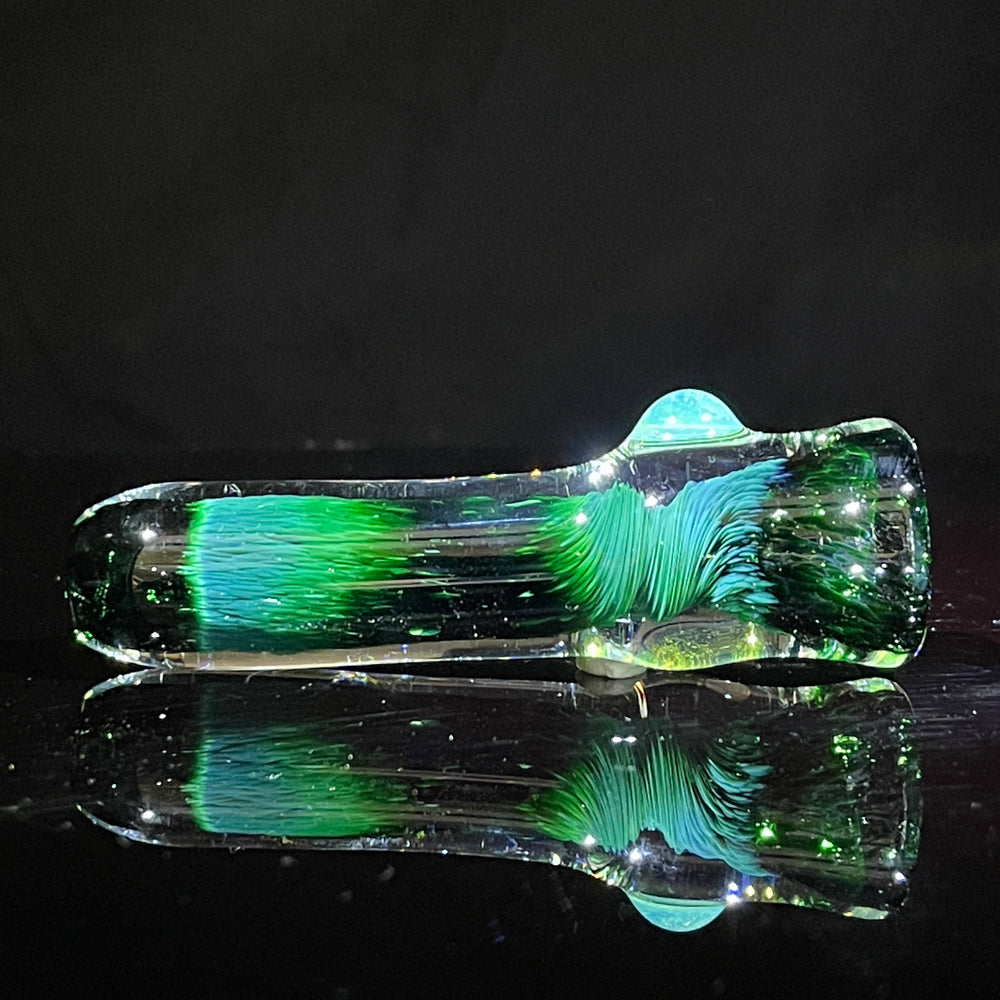 Thick Exp Green Chillum Glass Pipe Chuck Glass   