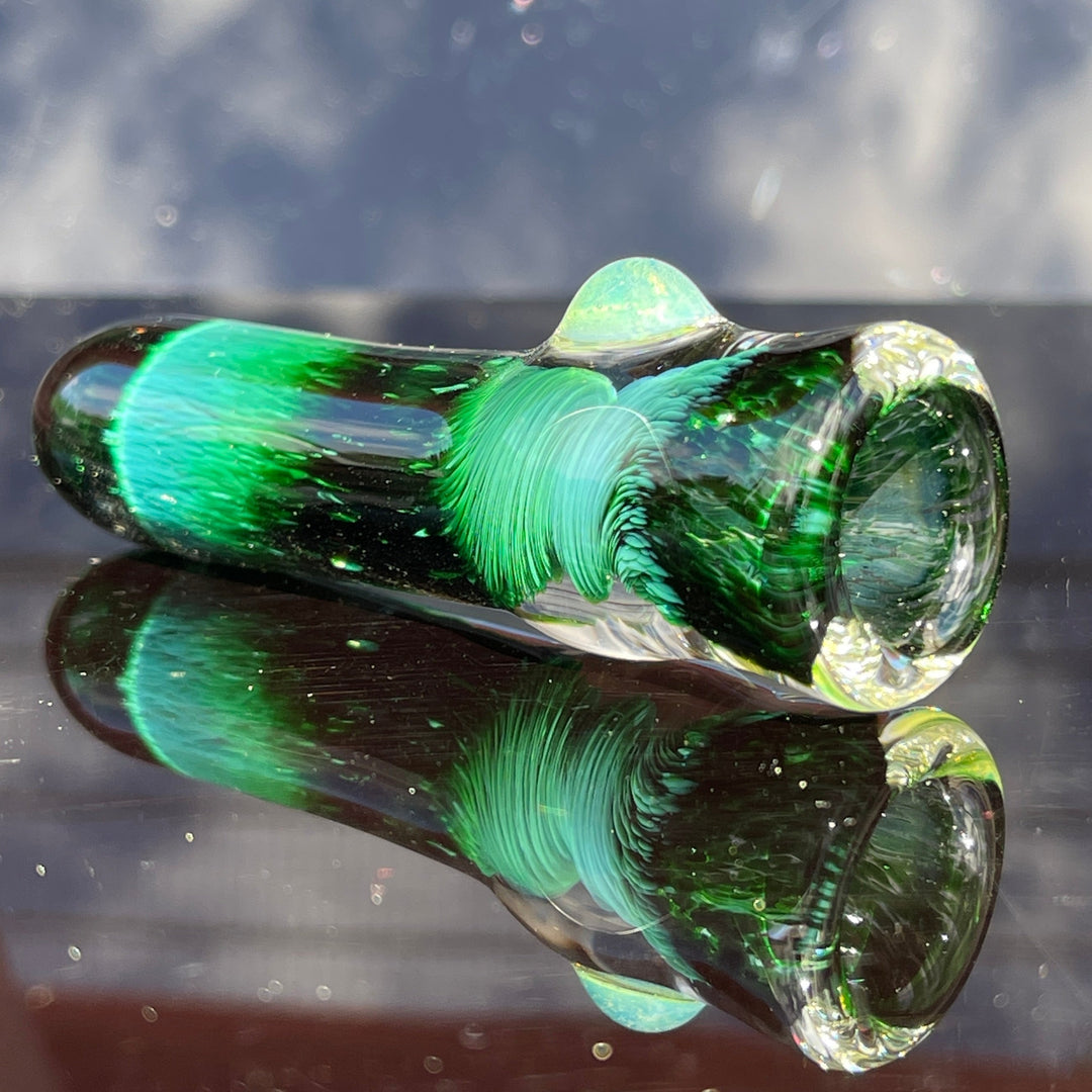 Thick Exp Green Chillum Glass Pipe Chuck Glass   