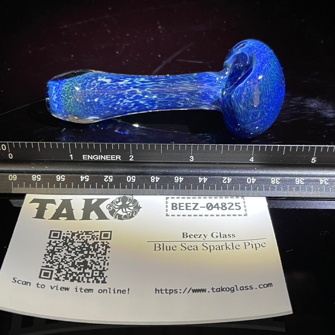 Blue Sea Sparkle Pipe Glass Pipe Beezy Glass   