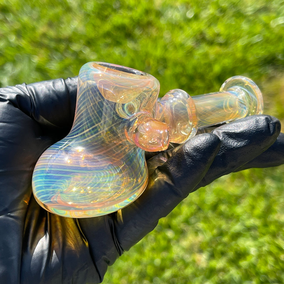 Silver and Gold Fumed Hammer Glass Pipe STF Glass   