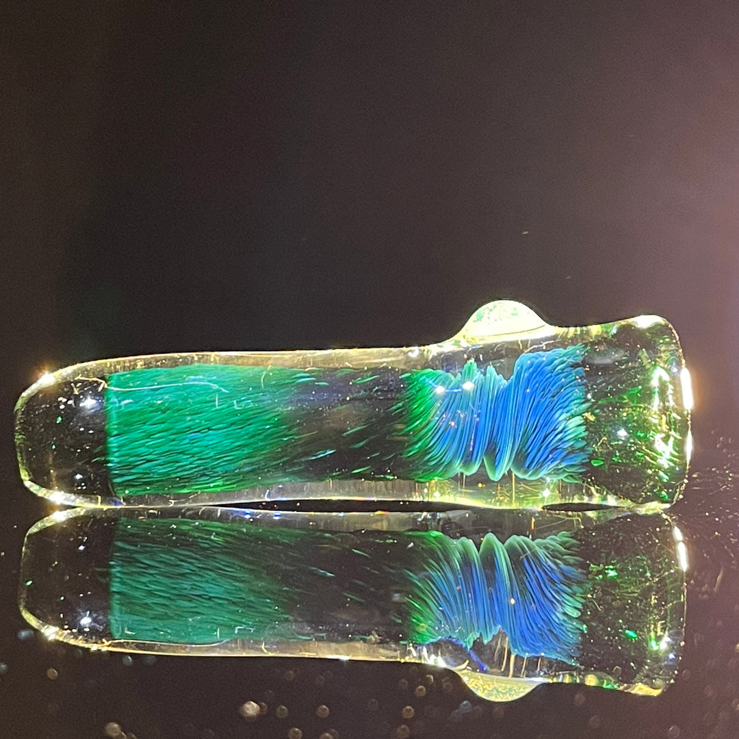 Thick Exp Green Chillum Glass Pipe Chuck Glass   