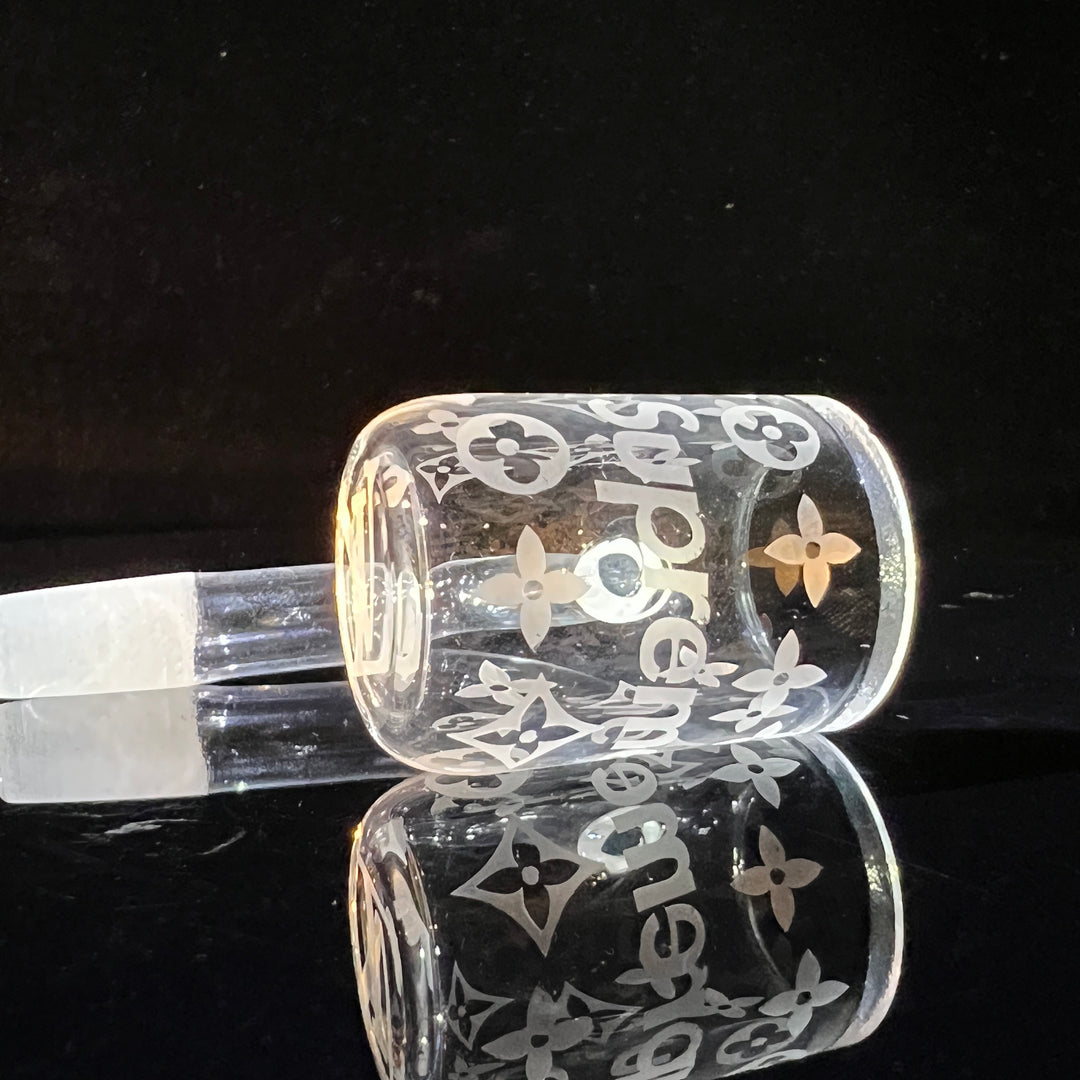10mm Male LV Engraved Quartz Clear Glass Banger BQ15-Out-A11
