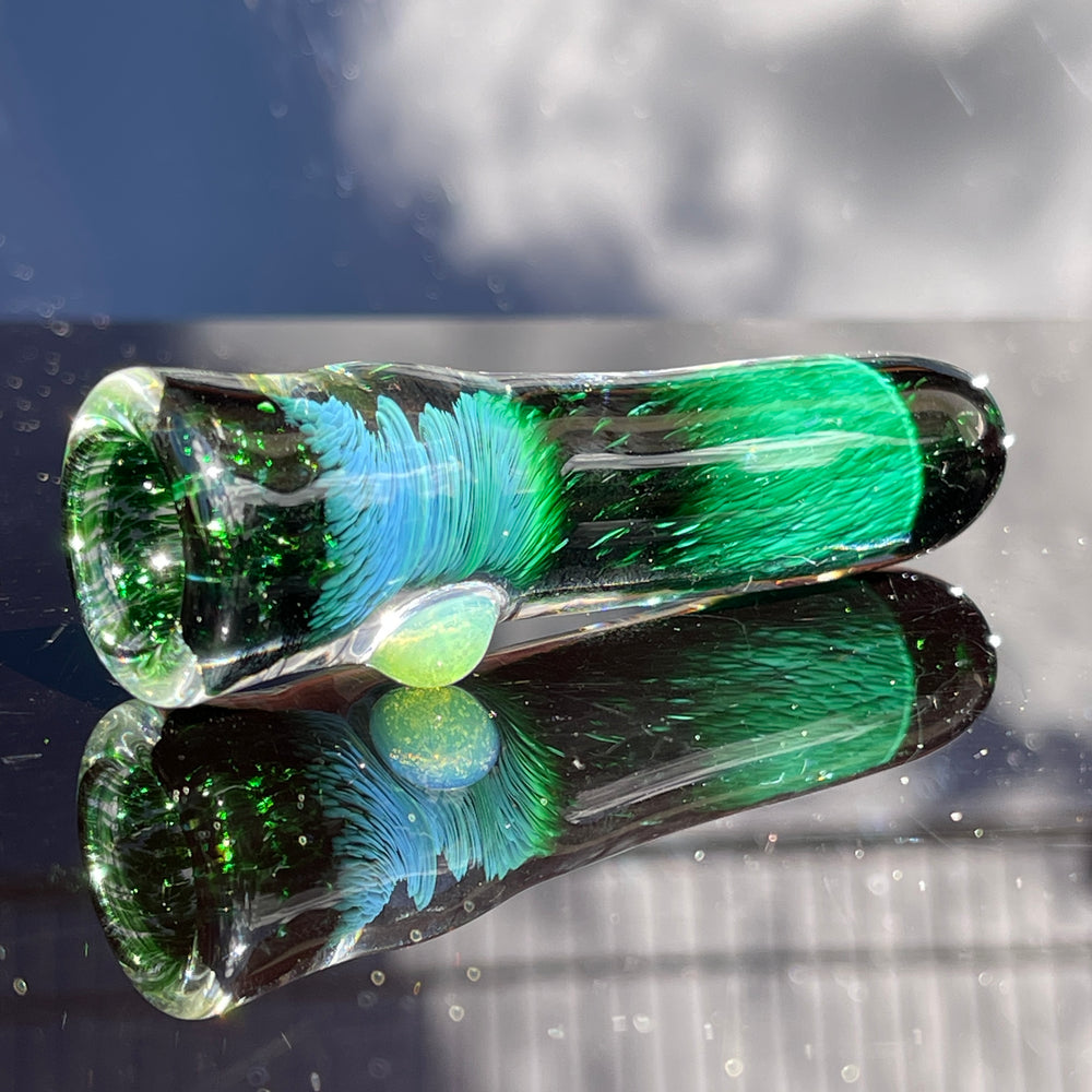 Thick Exp Green Chillum Glass Pipe Chuck Glass   