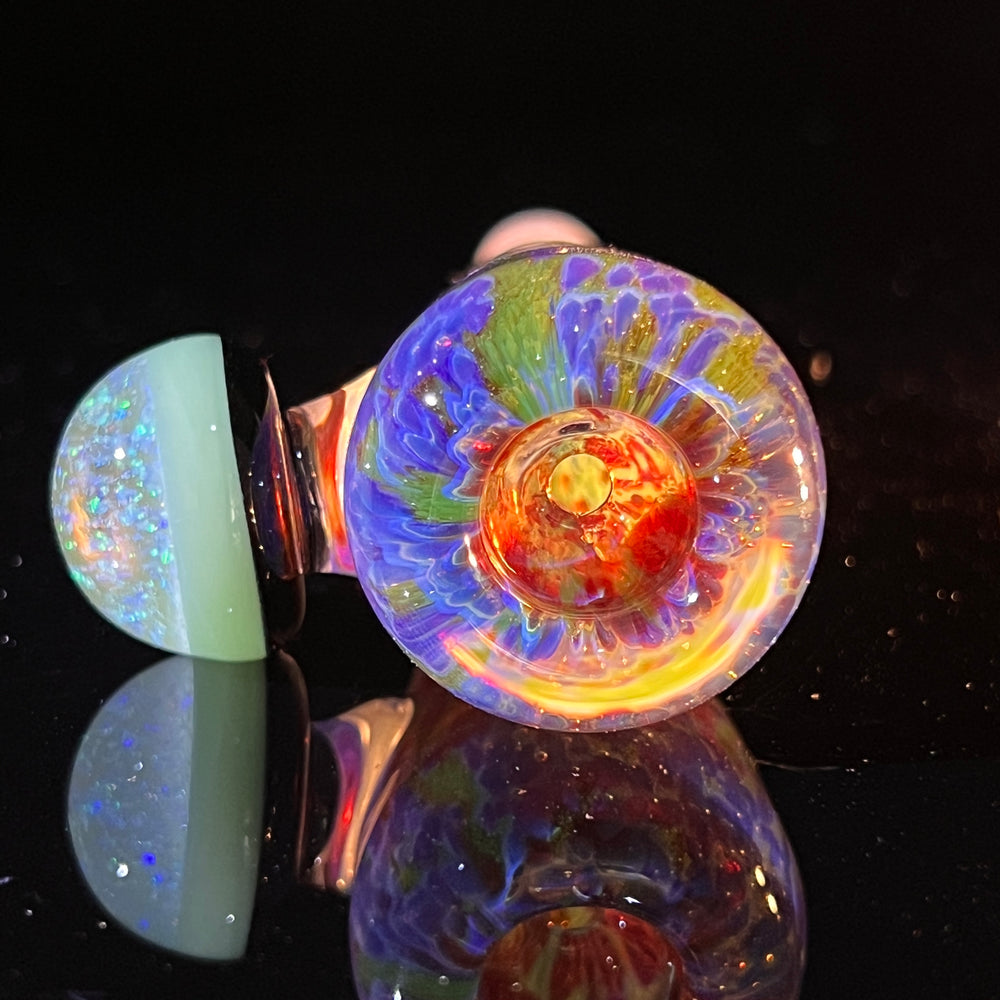 14mm Purple Nebula Pullslide With Crushed Opal Marble Accessory Tako Glass   
