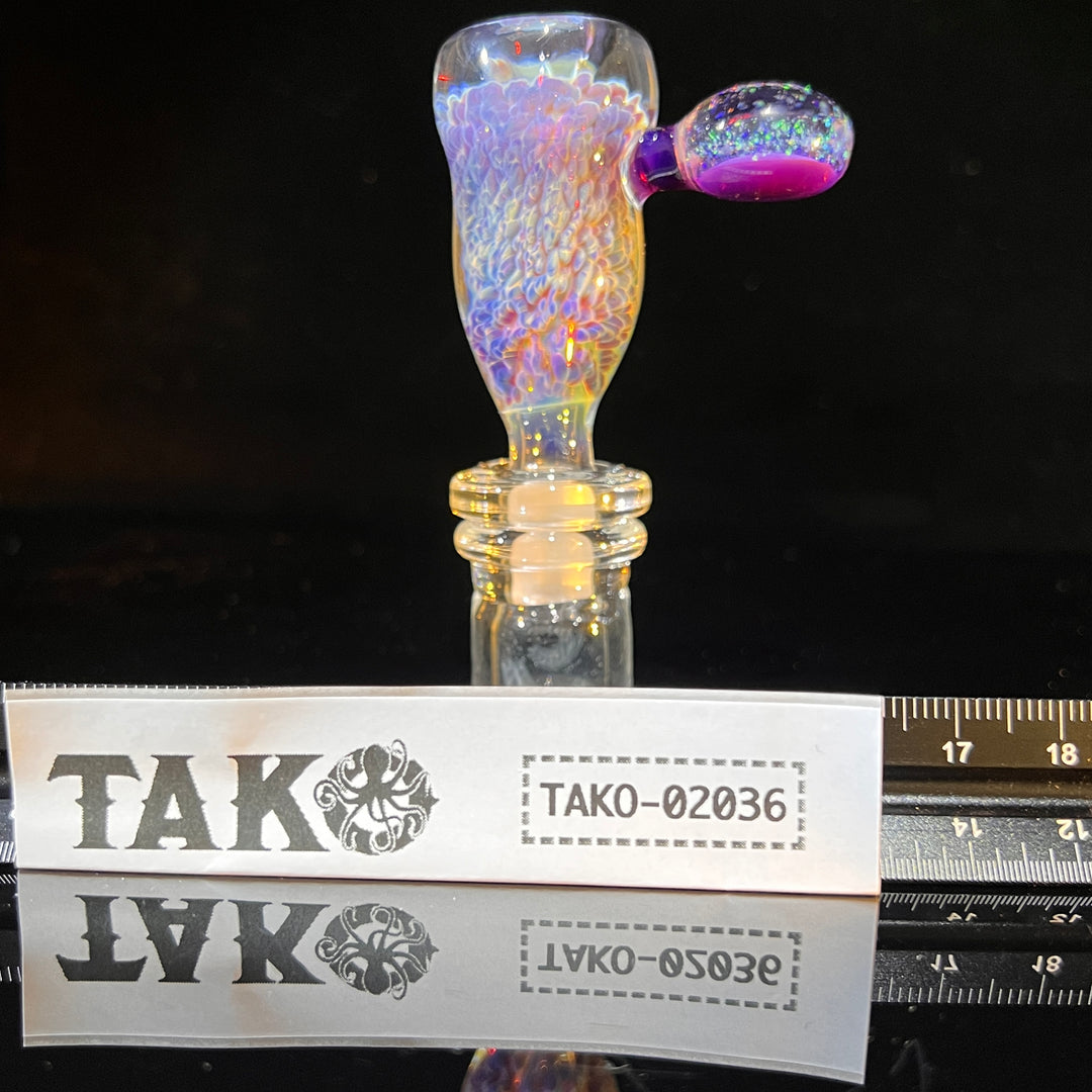 14 mm Purple Nebula Pullslide With Crushed Opal Marble Accessory Tako Glass   
