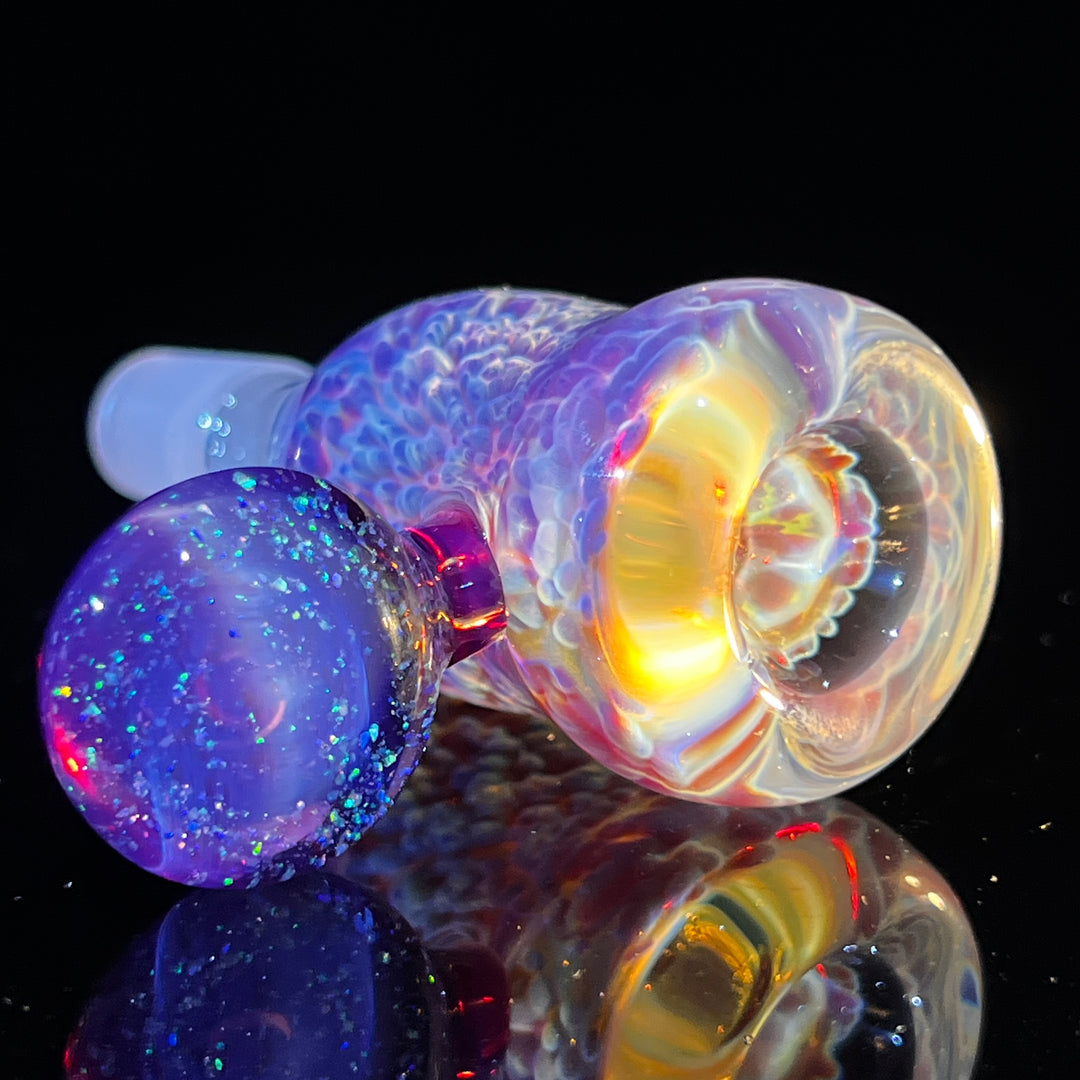 14 mm Purple Nebula Pullslide With Crushed Opal Marble Accessory Tako Glass   