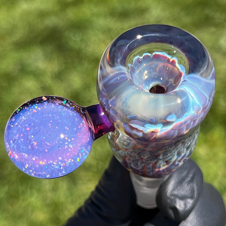 14 mm Purple Nebula Pullslide With Crushed Opal Marble Accessory Tako Glass   